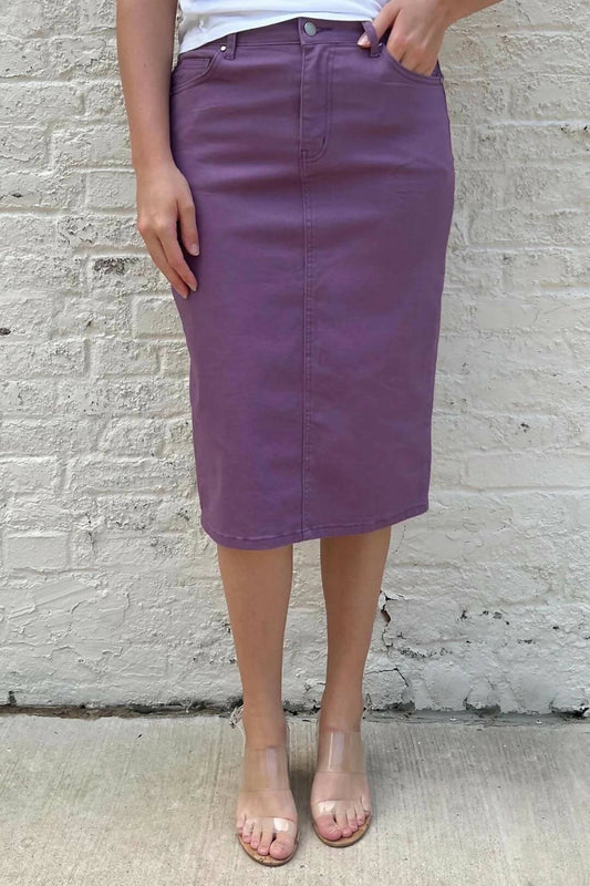 Purple Denim Skirt