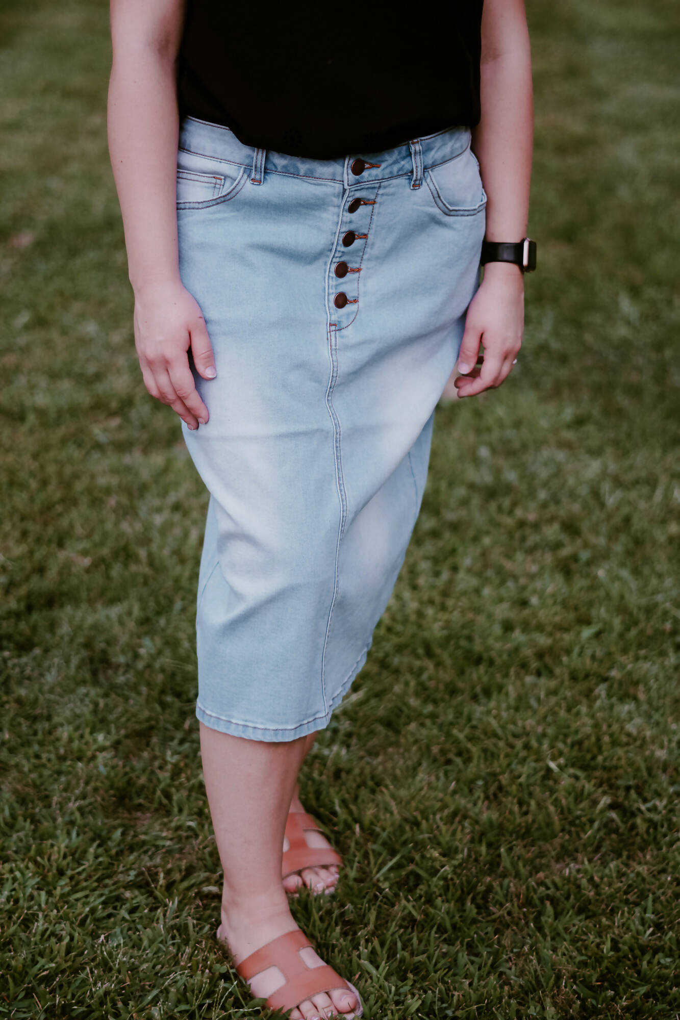 Light Wash Denim Skirt